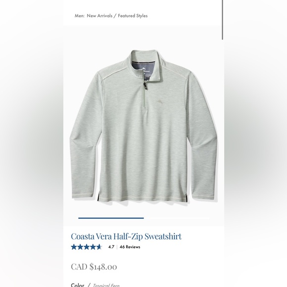 Tommy Bahama 1/4 Zip - Picture 1 of 6